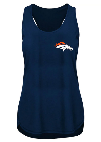 Women's Navy Denver Broncos Tank Top (Run Small)